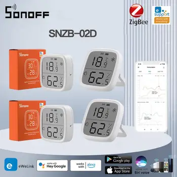 SONOFF SNZB02D Zigbee ЖК-Датчик Температуры И Влажности Умный Термометр Гигрометр Дистанционное Управление В режиме реального времени Поддержка Alexa Google