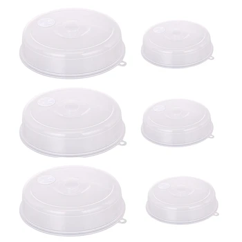 6 упаковок пластиковых крышек для микроволновых печей Крышки для микроволновых плит 2 размера для пищевых продуктов с клапаном