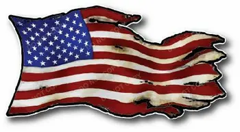 США Американский Флаг, Потрепанный, Развевающийся, Старая Слава, Теплопередающее Железо на Военных Армейских Наклейках для Автомобилей, Мотоциклов, Ноутбуков, Промышленности