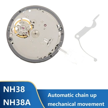 Часовой механизм NH38/NH38A + Стальной стержень + Комплект рычагов сцепления Высокоточный механический часовой механизм с автоматической цепочкой