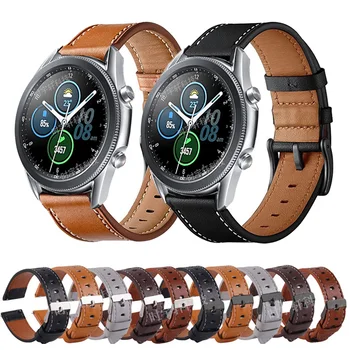 20мм 22мм Кожаный Ремешок Для Samsung Galaxy 3 41мм 45мм/Часы 42мм 46мм/4 40мм 44мм/Active 2/Gear S3 S2 Smartwatch Band Браслет