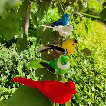 Разноцветные искусственные птицы Пернатые птицы Искусственное перо и пенопласт Маленький искусственный попугай для поделок Summer Modern Jungle