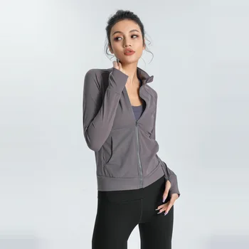 2022 Новая спортивная куртка для йоги для женщин, занимающихся фитнесом, Сексуальная тонкая эластичная куртка для фитнеса, женская куртка для йоги