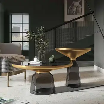 Прозрачный стол Стеклянный Чайный столик Скандинавский круглый Креативный Стол для бесплатной доставки Большая дизайнерская мебель для завтрака Mesa