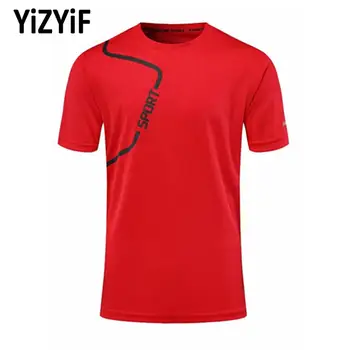 Летние мужские футболки для бега, повседневные быстросохнущие футболки для спортивных тренировок, одежда для фитнеса, спортивные футболки, топы, спортивная одежда