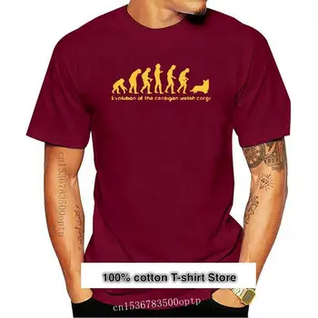 Camiseta para hombre, ropa de talla grande, evolución del cárdigan de Corgi galés, nueva