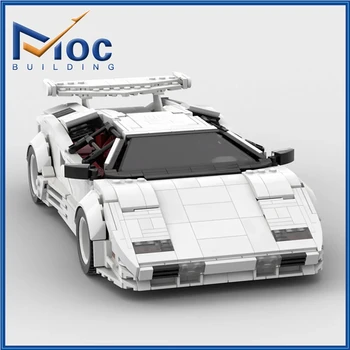 MOC-57851 Countach LP5000 QV Белый Гиперкар Супер Гоночная Модель Автомобиля Строительные Блоки Игрушки Подарки На День Рождения