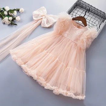 Вечерние платья для девочек Лето 2024, детское вечернее платье принцессы для детской свадебной одежды, модный детский костюм от 3 до 8 лет, платье