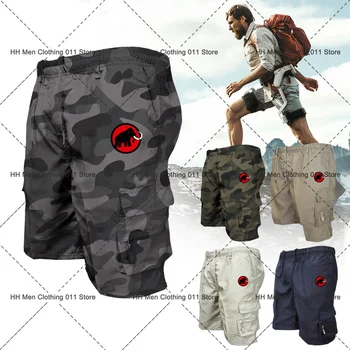 Летние мужские шорты-карго с фирменным принтом, высококачественные армейские тренировочные повседневные мужские свободные короткие брюки с несколькими карманами на открытом воздухе