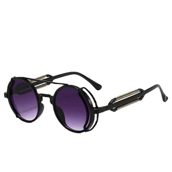 Новые металлические солнцезащитные очки в стиле стимпанк Для мужчин и женщин, модные круглые очки, фирменный дизайн, винтажные солнцезащитные очки UV400 Oculos De Sol