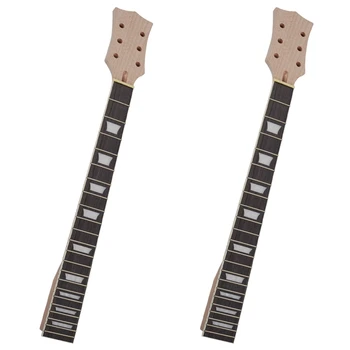 2X Гриф для гитары Lp с 22 ладами, Сектор грифа из красного дерева и палисандровая накладка для замены грифа для электрогитары Lp