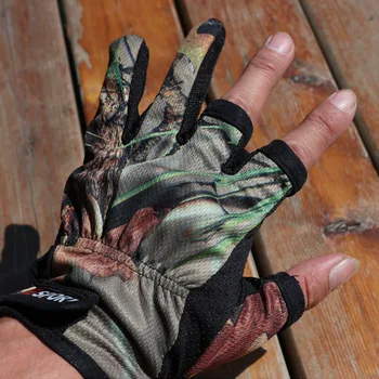 Перчатки с тремя пальцами для улицы, весна-лето, дышащие противоскользящие бионические камуфляжные перчатки для охоты и рыбалки