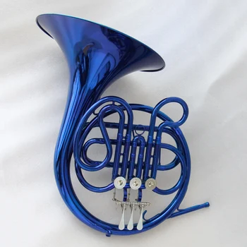 Оптовый инструмент для валторны, специальная популярная синяя валторна для продажи, F tone 3keys, одноцветная валторна синего цвета