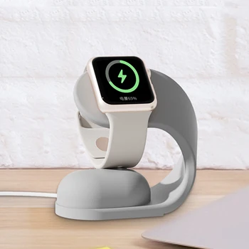 Настольная Подставка Для Хранения Часов, Зарядный Кронштейн для Apple Watch 8 7 SE6 5, U-образный Настольный Держатель, Силиконовая Подставка для Зарядного Устройства для Iwatch 3