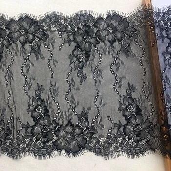 Французские кружевные накладки для ресниц Шириной 24 см, вышивка Белой черной кружевной тканью, Швейные аксессуары ручной работы в стиле пэчворк