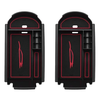 2X Аксессуары для стайлинга автомобилей, Пластиковый Ящик для хранения подлокотников в салоне Toyota C-Hr 2016 2017 2018, Черный + красный