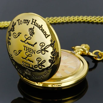 Лучший подарок мужу Из Золота: Кварцевые Карманные часы, Изысканное Ожерелье, Подвеска-Брелок, Цепочка, Мужские и женские Часы Cf1205