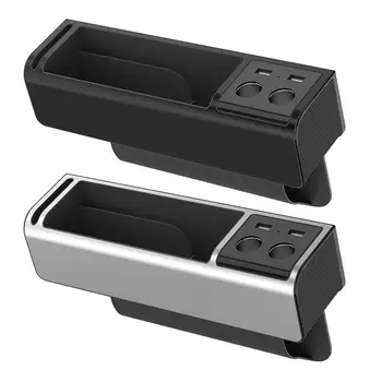 QI Беспроводное зарядное устройство USB Автомобильный щелевой карман, зазор для сиденья, коробка для хранения зарядной станции, противоскользящий органайзер для iPhone XS 8 Samsung S9