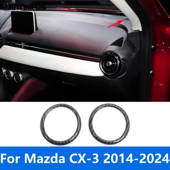 Для Mazda CX-3 CX3 2014-2023 2024 Углеродное Волокно Передняя Приборная Панель Аудио Динамик Кольцо Крышка Громкоговорителя Отделка Аксессуары Для Интерьера