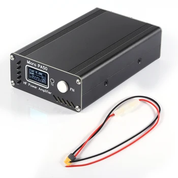 Micro PA50 50 Вт 3,5 МГц-28,5 МГц Интеллектуальный Портативный Коротковолновый Усилитель Мощности HF с Измерителем Мощности / КСВ + Автоматический Фильтр LPF