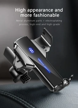 Автомобильный держатель для телефона, держатель для зарядки телефона, Беспроводное зарядное устройство QI мощностью 15 Вт в автомобиле, Универсальное крепление на вентиляционное отверстие для iPhone Samsung Xiaomi Fast Ch