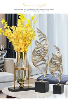 Легкая роскошная стеклянная ваза, хрустальное украшение, цветочная композиция для гостиной, украшение ТВ-шкафа из сухих цветов