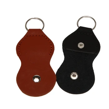 Футляр для медиаторов - кожаный брелок для ключей, сумка для брелоков (2 упаковки - черный, коричневый)