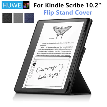 HUWEI Для Kindle Scribe 2022 Чехол 10,2-дюймовая Складная Подставка из Искусственной Кожи, Мягкая Силиконовая Задняя Крышка Для Kindle Scribe 10.2 С Держателем Карандаша