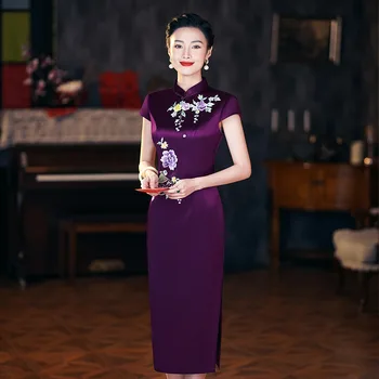 Yourqipao Китайское свадебное платье для матери невесты, женские вечерние платья с вышивкой Чонсам, платья для гостей, свадебные платья для вечеринок 2023