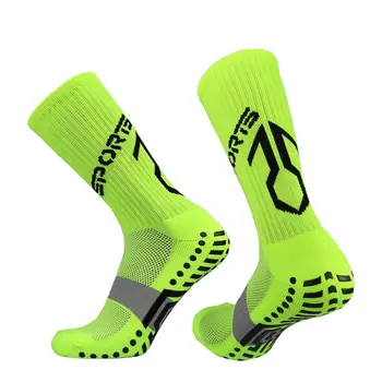 Футбольные носки, носки для бега, нескользящие с резиновой прокладкой, спортивные компрессионные носки для мужчин /женщин