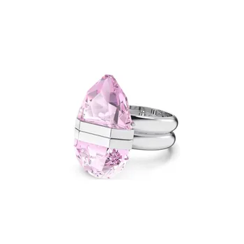 Высококачественное кольцо с оригинальным логотипом, магнитное бриллиантовое кольцо, розовое двухслойное комбинированное кольцо в форме капли дождя, милый темперамент, леев