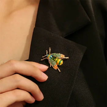 Брошь в виде пчелы с капающим маслом и эмалью, индивидуальная картина маслом с насекомыми, мужская булавка, корсаж, аксессуары для костюма