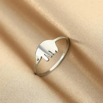 Оригинальное модное и минималистичное кольцо с животными из нержавеющей стали с лазерной гравировкой, уникальный подарок на годовщину ювелирных изделий handdress