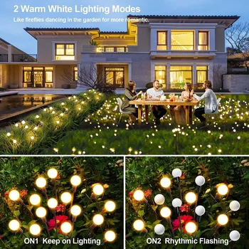 1 упаковка наружных светодиодных солнечных фонарей, водонепроницаемых звездных огней-светлячков, садовых ламп для газона, декоративных огней для ландшафта