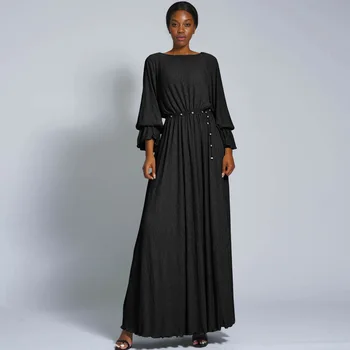 2024 Рамадан, мусульманское скромное платье с поясом, Женская элегантная Арабская женщина, Дубай, Абая, Ид, Исламский Длинный халат с расклешенными рукавами, одежда из Турции