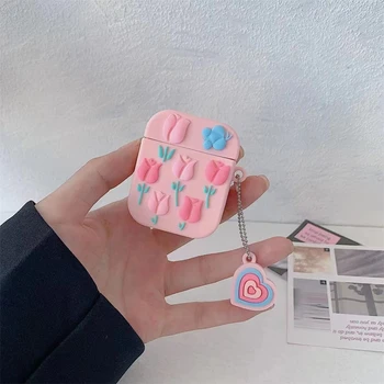 Корейский Милый Мультяшный 3D Розовый Цветок Мягкий Силиконовый Защитный Чехол Для Airpods Pro 2 Чехол Для Airpods 1 2 3 Коробка Для Зарядки наушников