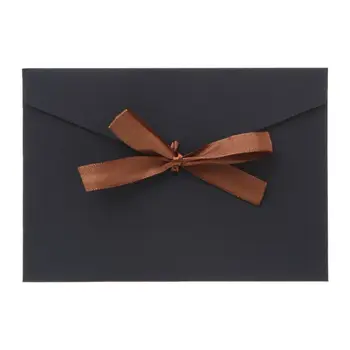 10шт Ретро винтажных пустых бумажных конвертов с бантиком для писем Поздравительных открыток Свадебного челнока