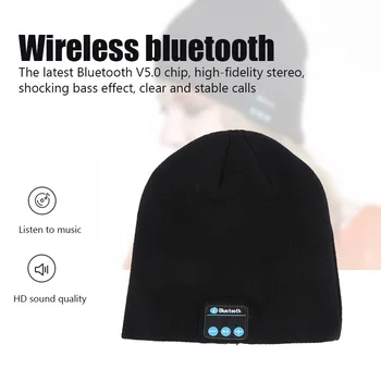 Беспроводная Bluetooth-Шапка Для наушников Стереогарнитура Зимняя Теплая Вязаная Шапочка Музыкальная Шляпа Беспроводные Спортивные Наушники Bluetooth-гарнитура