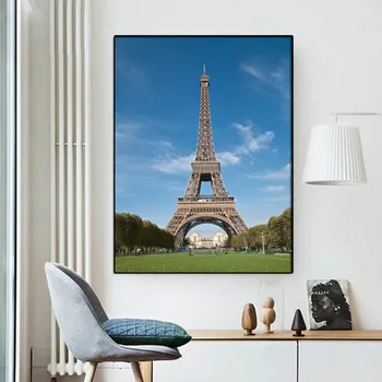 Франция Плакат с Парижской Эйфелевой Башней, Архитектурный пейзаж, Настенное Художественное Изображение, Картина на холсте, для Современной Гостиной, Домашнего Декора, Зала