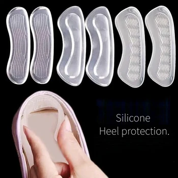 Силиконовые накладки для защиты пятки на высоком каблуке Женская обувь Подушка для пятки Уход за ногами Нескользящие подушечки для обуви регулируемого размера Стельки