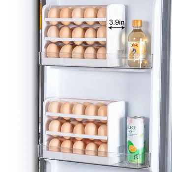 Ящик для хранения яиц, Кухонные органайзеры, Органайзер для холодильника, Пластиковый контейнер, экономия места, Открытые шкафы, Организация полок