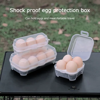 переносной ящик для хранения яиц с 3/4/8 отделениями, ударопрочный кухонный контейнер, ящик для хранения подходит для кемпинга и пикника на открытом воздухе.