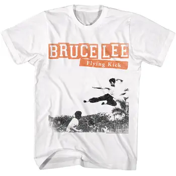 Мужская футболка Bruce Lee Flying Dragon, новая белая хлопковая рубашка SM - 5XL с длинными рукавами