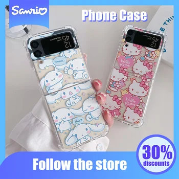 Чехол для телефона из аниме Kawaii Sanrio, милый мультфильм Samsung Flip3 Z Flip 4, чехлы для телефонов, Оригинальность украшения, подарки для девочек