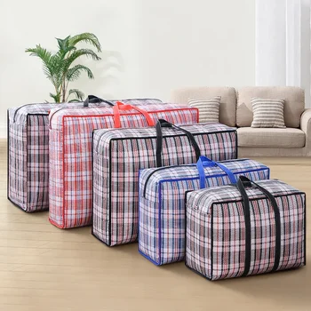 Многофункциональная тканая сумка, утолщенная сумка для упаковки багажа, водонепроницаемое одеяло сверхбольшой емкости, переносная сумка для хранения 03