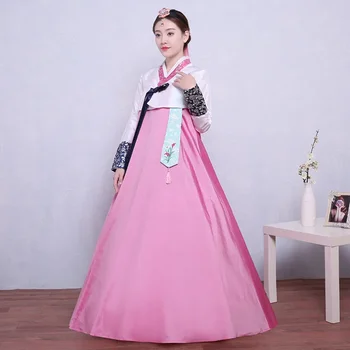 Оригинальный Королевский Новый Корейский старинный костюм, Традиционное Женское Дворцовое платье Ханбок, Корейское танцевальное платье меньшинства Дэ Чжан Гым.