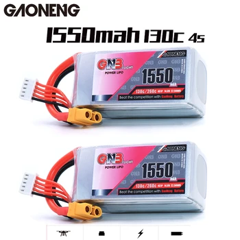 Gaoneng GNB 1550MAH 14,8V 130C/260C 4S Lipo Аккумулятор Перезаряжаемый XT60 Штекерный Разъем Для Радиоуправляемых Моделей Multicopter Frame Accs