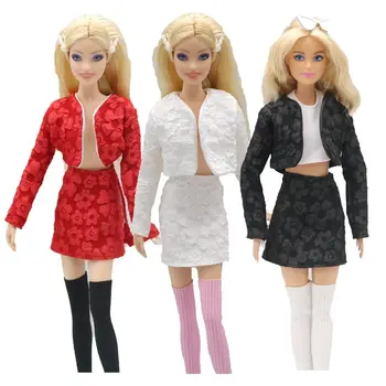 1 Комплект модной повседневной одежды для куклы 1/6, зимняя одежда, Элегантное пальто, юбка, комплект носков для куклы ручной работы, кукла-девочка, для куклы 29 ~ 32 см