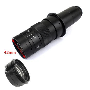 0.5X/2.0X/0.3X Стеклянная Линза Вспомогательного Объектива Барлоу Для Промышленной Камеры Видеомикроскопа XDC-10A 180X 300X C-MOUNT Lens