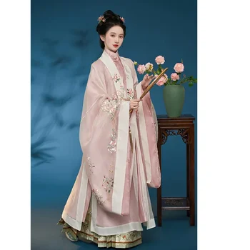 ZhongLingJi Оригинальный китайский традиционный халат Hanfu для женщин, одежда принцессы династии Хань, платье Hanfu с вышивкой, танцевальная одежда